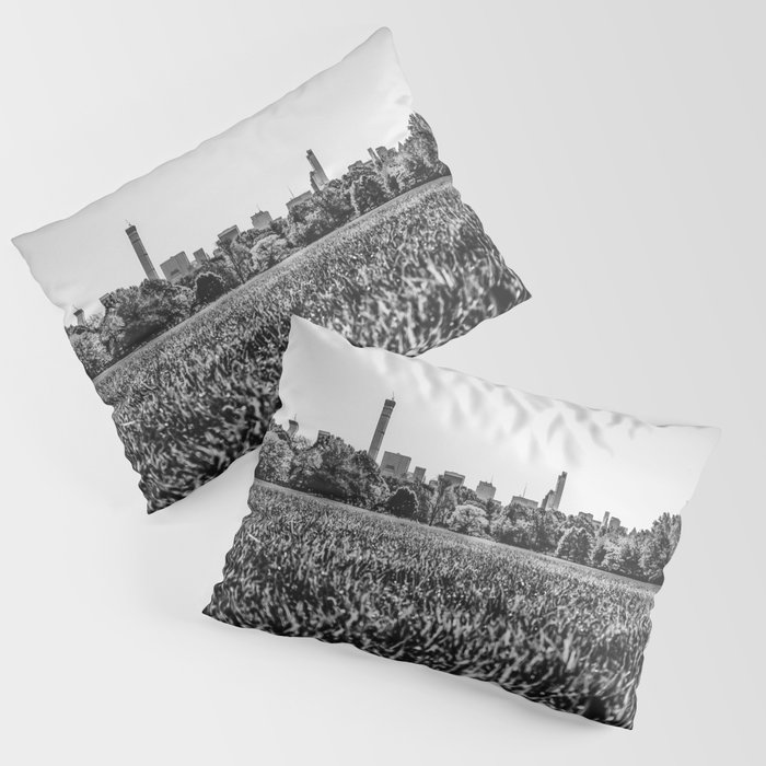 Autumn Fall in Central Park in New York City black and white Pillow Sham