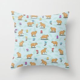 Capybara Pattern Throw Pillow