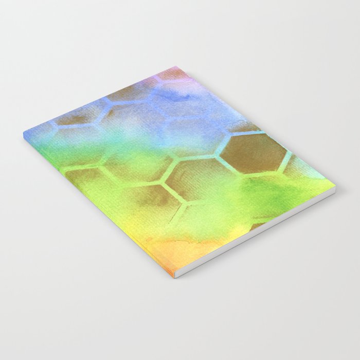Rainbow honeycomb watercolor painting Notebook