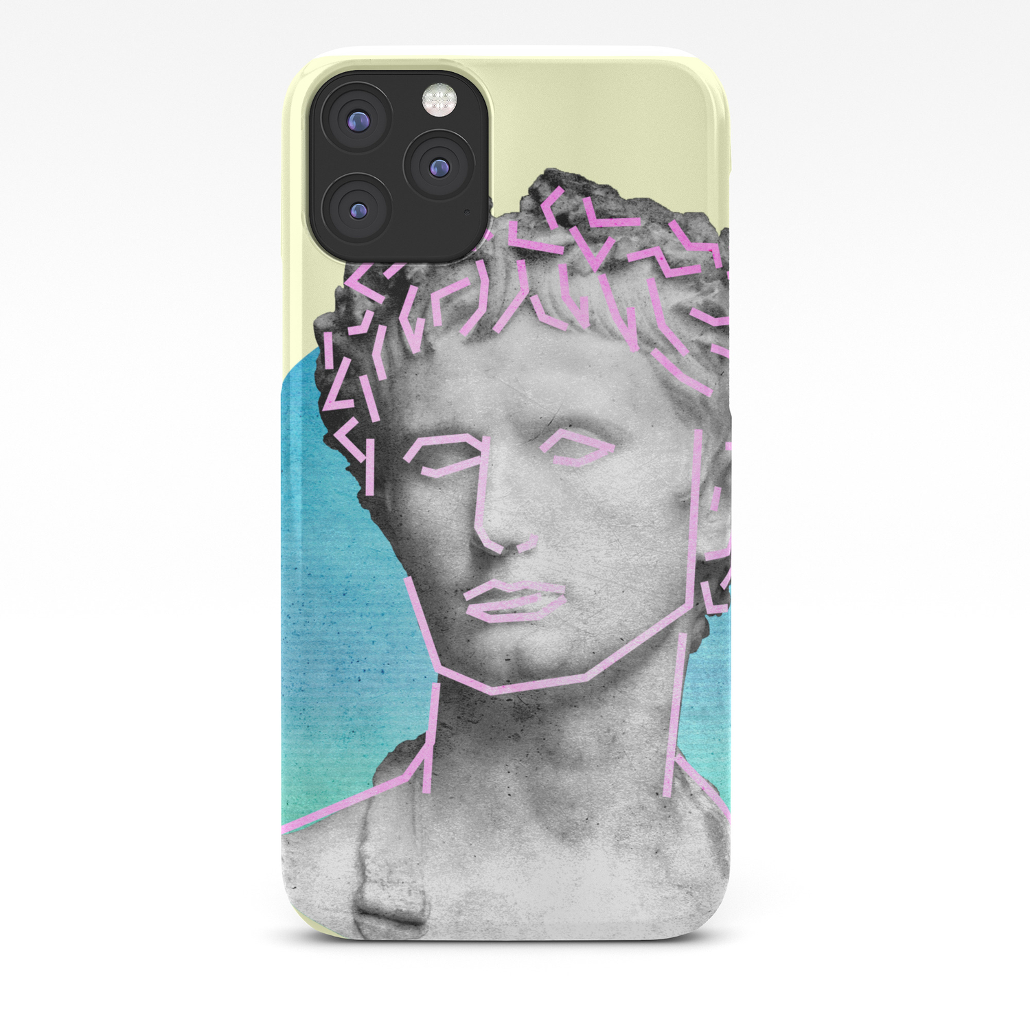 Aesthetic 90 S Retro Vaporwave Augustus Statue Iphone Case By