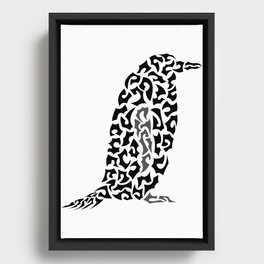 Penguin in shapes Framed Canvas