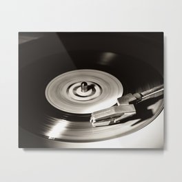 Music From a Vintage 45 RPM Record Playing on a Turntable 5 Metal Print