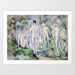 Vintage Male Nude - Group of Bathers by Paul Cézanne Art Print