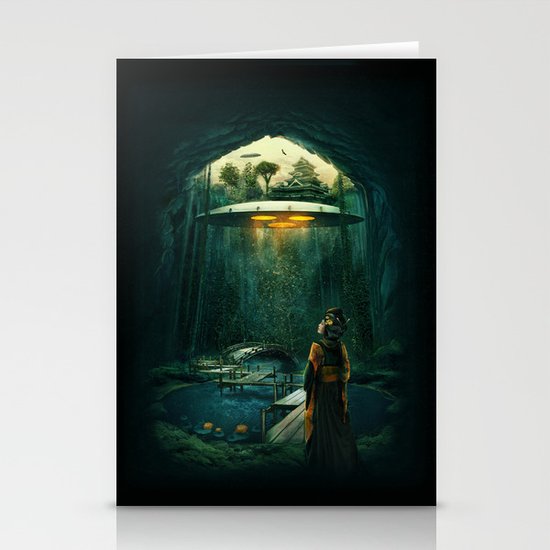 green layer Stationery Cards
