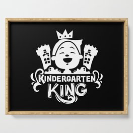 Kindergarten King Cute Kids Boys Slogan Serving Tray