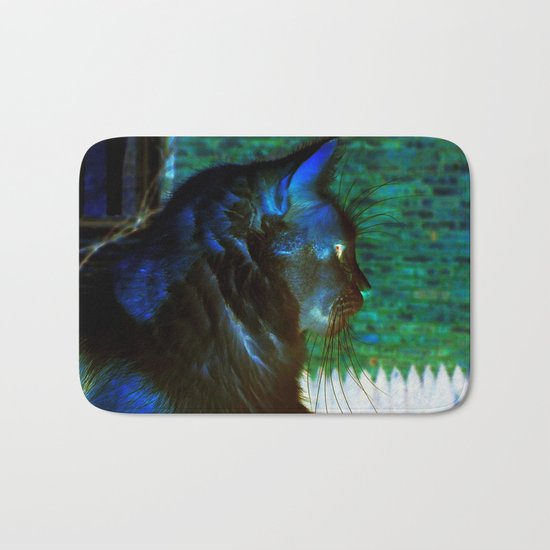 Spooky Cat Profile Bath Mat