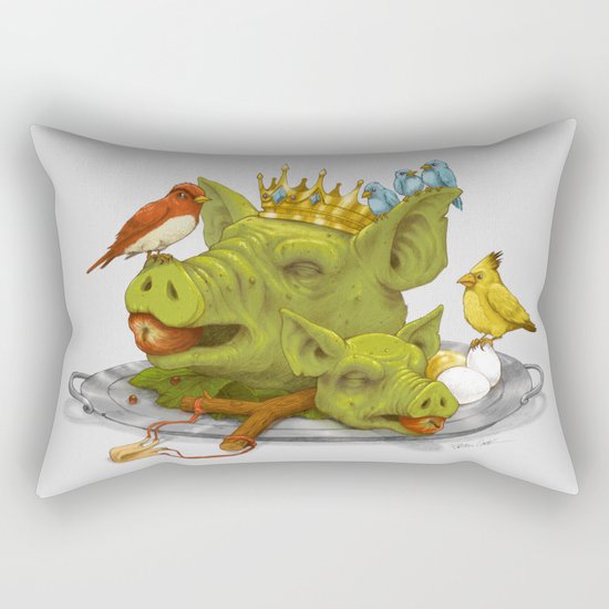 Furious Fowl Rectangular Pillow