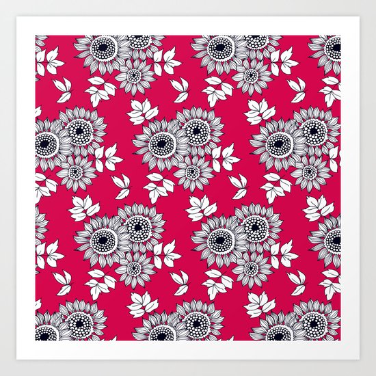 Daisy flower bouquet Art Print