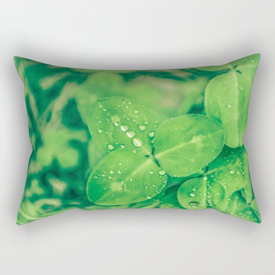 Clover leaf in the rain Rectangular Pillow