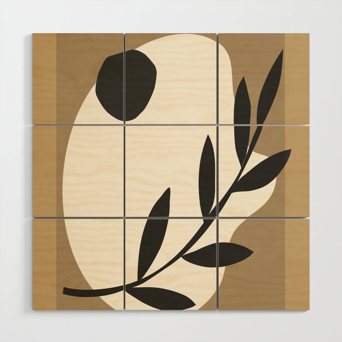 Abstract Minimal -Plant 4 Wood Wall Art