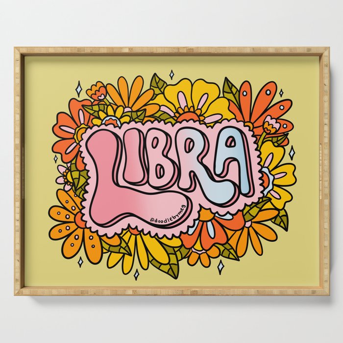 Libra Flowers Serving Tray