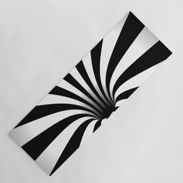 Optical Illusion Op Art Radial Stripes Warped Black Hole Yoga Mat