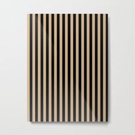 Tan Brown and Black Vertical Stripes Metal Print | Brownsolidcolor, Lines, Tanbrowncolor, Blacklines, Linespattern, Tan, Tanbrownlines, Blackstripes, Black, Brownstripes 