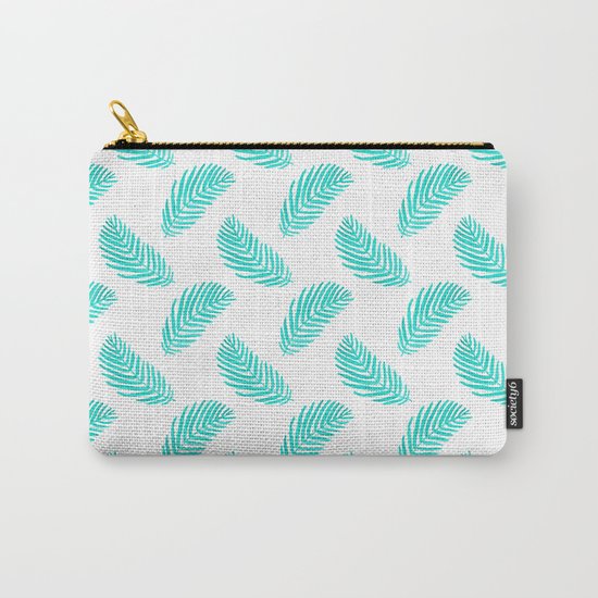 Palm Frond tropical summer watercolor painting leaf pattern house plants palm nature illustration Carry-All Pouch