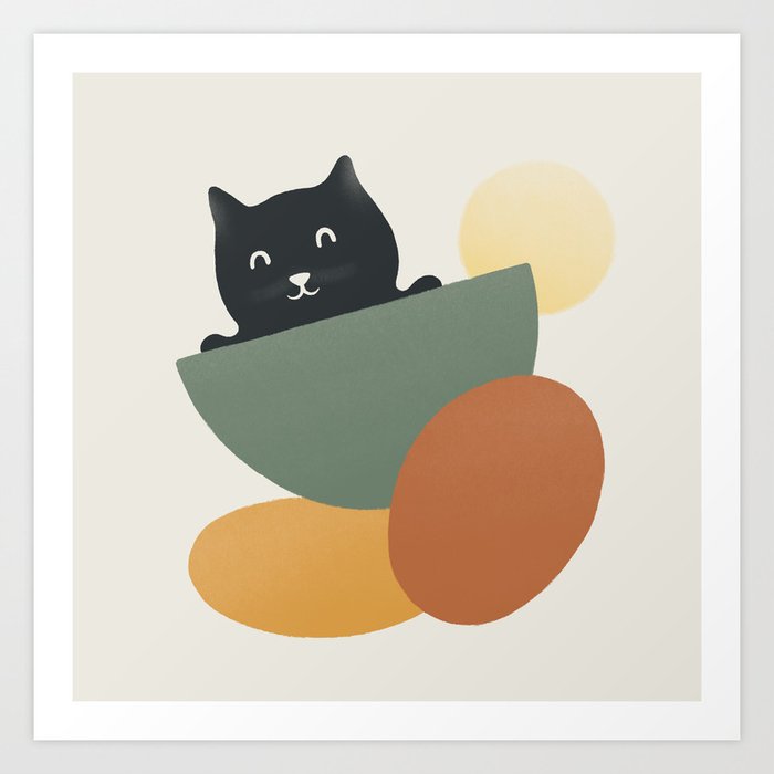 Magic meow 5 kitty minimal abstraction geometric  Art Print