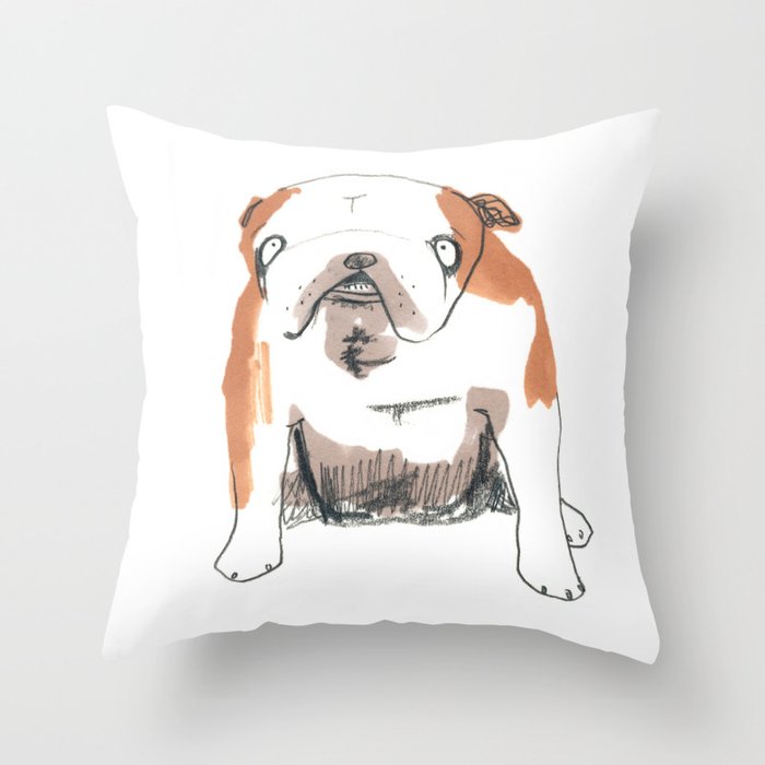 bulldog throw pillow