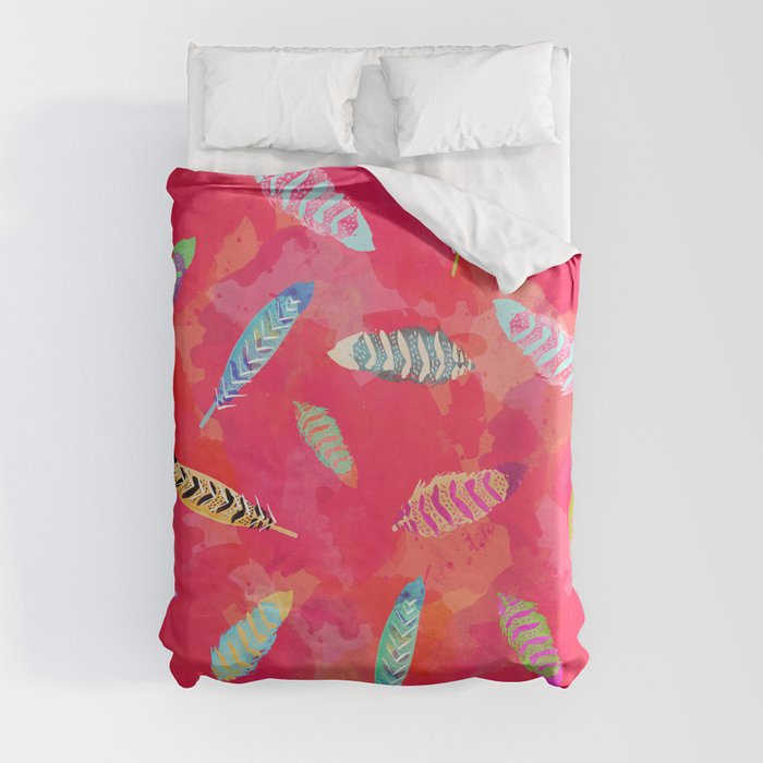 Sunset Feathers Duvet Cover