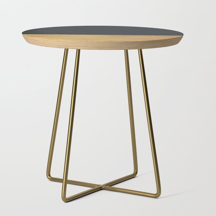 Color Blocked Gold & Leather Side Table