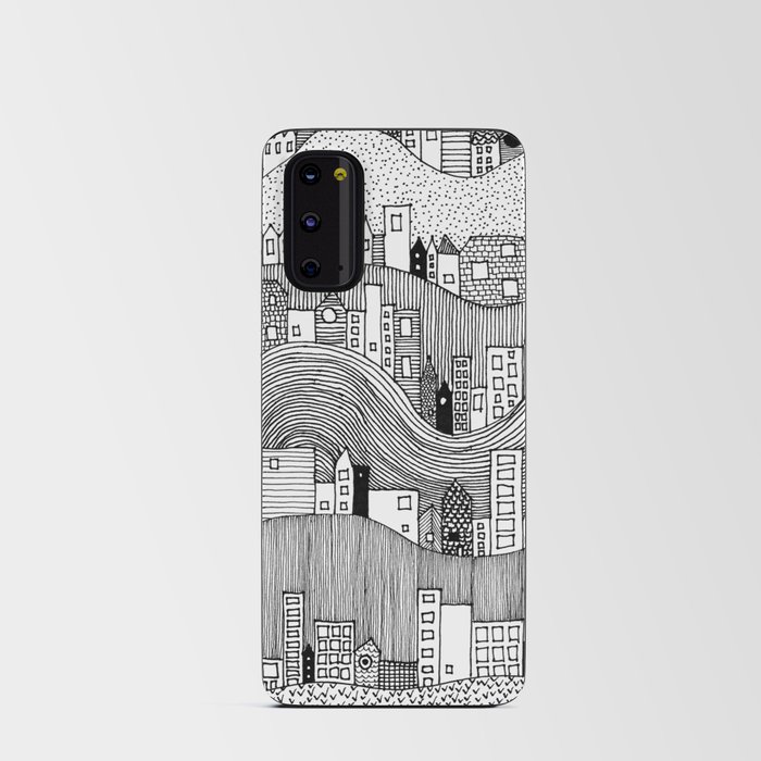 Hill Village - b&w Android Card Case