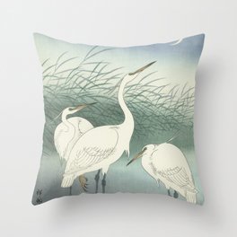 Herons in Shallow Water, Ohara Koson, 1934 Throw Pillow
