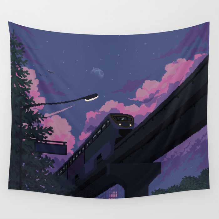 Moonrise twilight Wall Tapestry