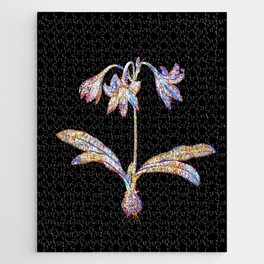 Floral Netted Veined Amaryllis Mosaic on Black Jigsaw Puzzle