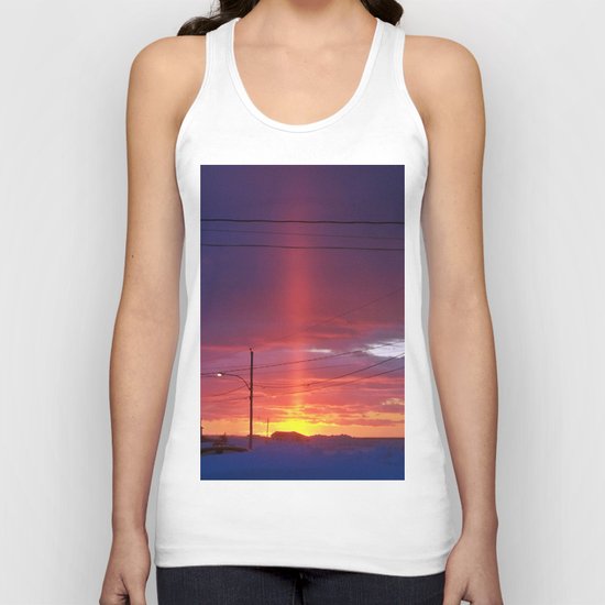 Winter Light Pillar Unisex Tank Top