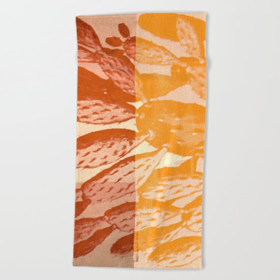 cactus vintage tones Beach Towel
