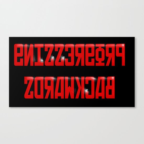 Progressing Backwards (reversed out) Canvas Print