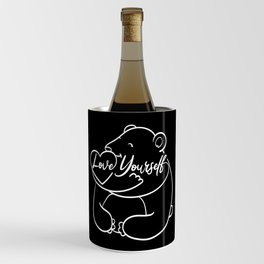 Love Yourself Cute Bear Illustration Wine Chiller