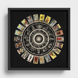 The Major Arcana & The Wheel of the Zodiac Framed Canvas