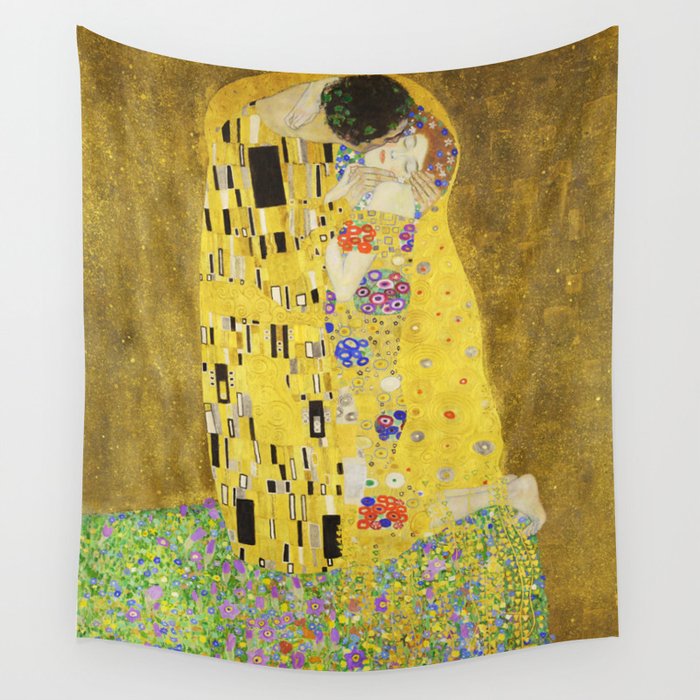 Gustav Klimt  - The Kiss -  Art Nouveau Wall Tapestry