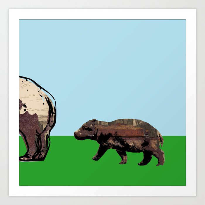 Baby hippo Art Print