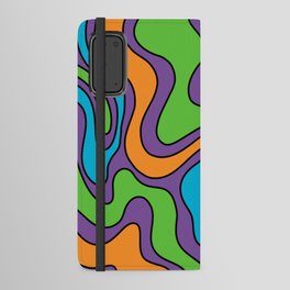 Retro Warped Swirl Marble Pattern (purple/blue/green/orange) Android Wallet Case
