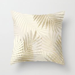 Relaxing Palms-Gold Throw Pillow