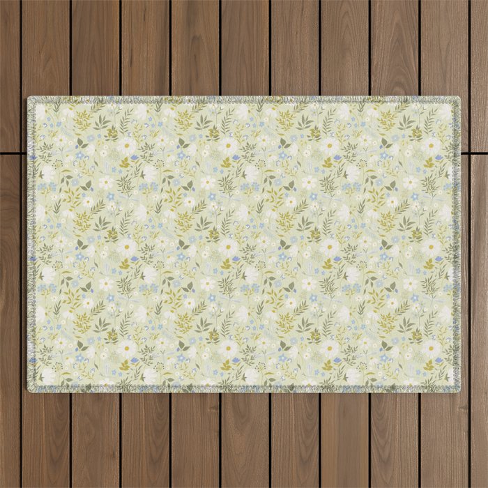 Daisies and Dragonflies (small scale) Outdoor Rug
