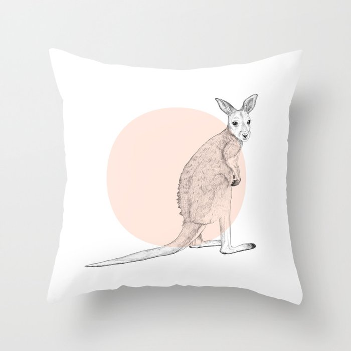 Baby Kangaroo Throw Pillow