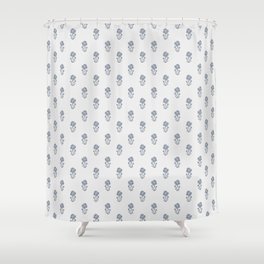 Hydrangea Block Print Shower Curtain
