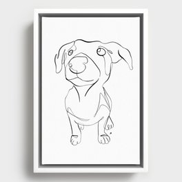 Dog Line Art Framed Canvas