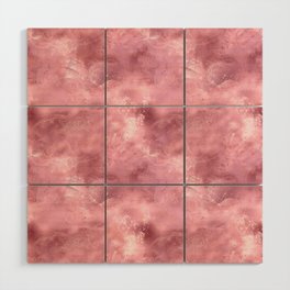 Glam Pink Metallic Foil Texture Wood Wall Art