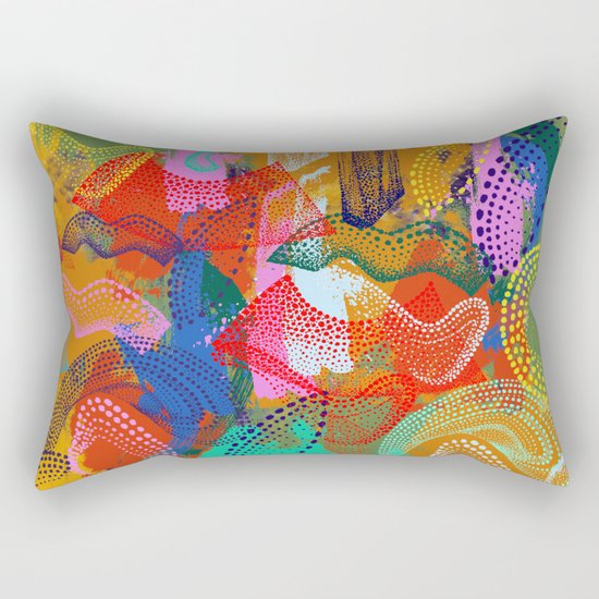The Stipple Dots Abstract Rectangular Pillow