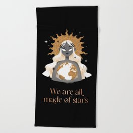 The World - White & Gold Beach Towel