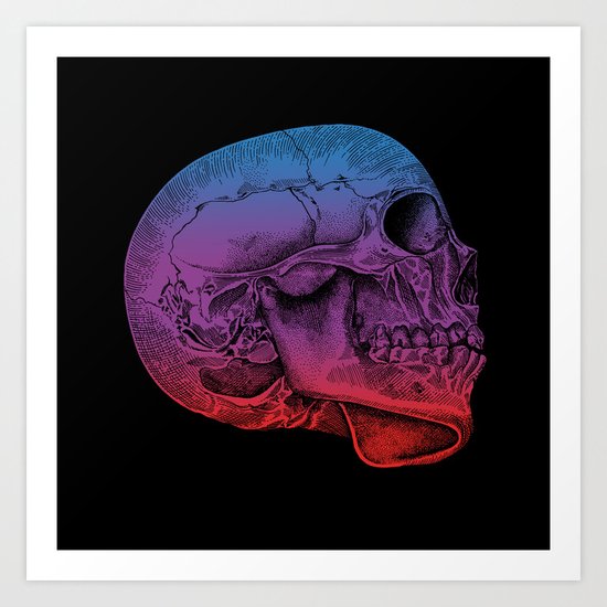 Rainbow Skull Joy Art Print
