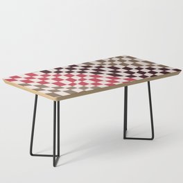 brown red black warp checked Coffee Table