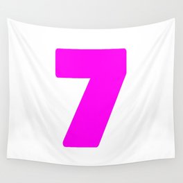 7 (Magenta & White Number) Wall Tapestry