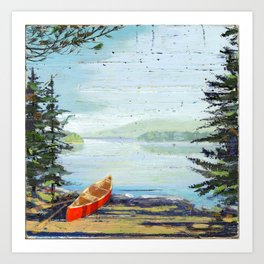 me and you and the red canoe Art Print