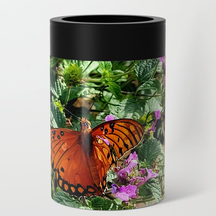 Vibrant Butterfly Can Cooler