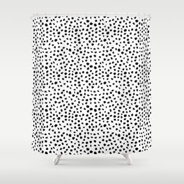 Dalmatian Brush Stroke Pattern Polka Dots Shower Curtain