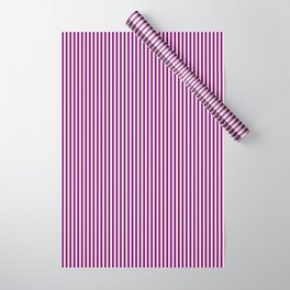 [ Thumbnail: Beige & Purple Colored Stripes Pattern Wrapping Paper ]