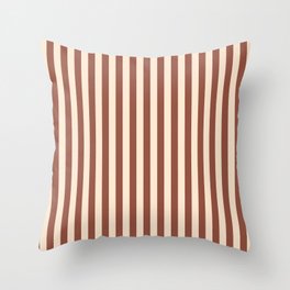 Candy Stripes - Brown and Cream Throw Pillow